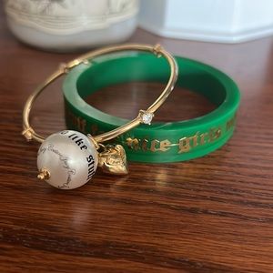 Juicy Couture, For Girls Who Like Nice Stuff Pearl And Heart Charm bangle set